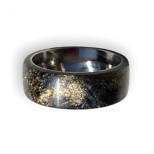 Black and tungsten men’s ring